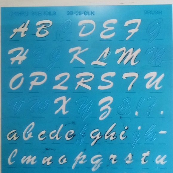2/$15 Stencil 1" Letters & Numbers Brush Font - Picture 3 of 6